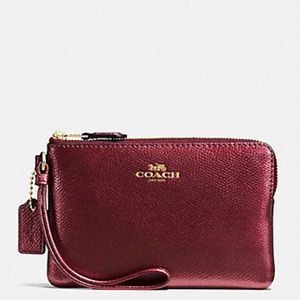 Coach metallic cherry Wristlet